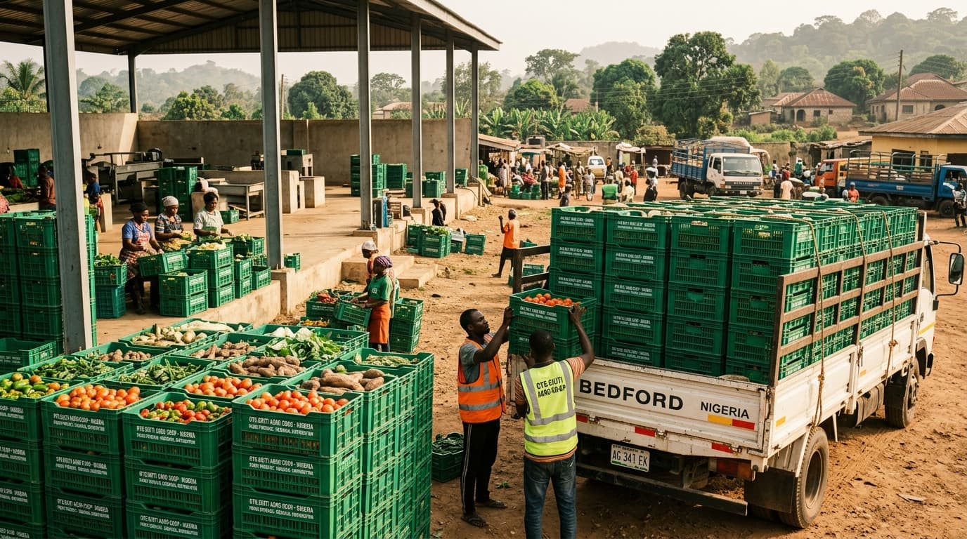 Agricultural logistics, processing crates and regional distribution in Oyo State